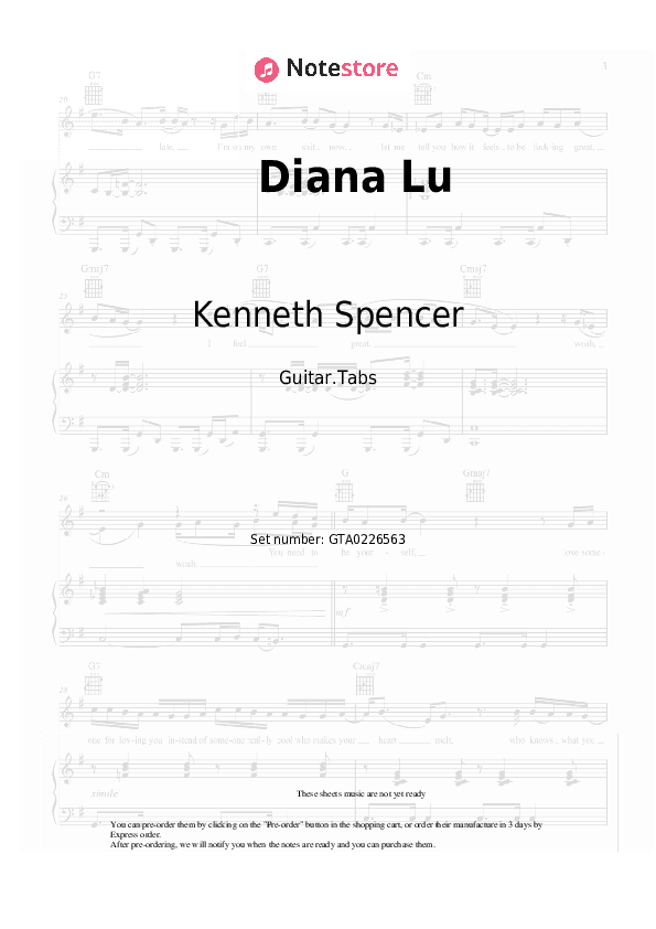 Diana Lu - Kenneth Spencer Tabs - Guitar.Tabs