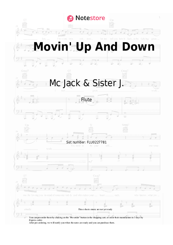 Movin' Up And Down - Mc Jack & Sister J. Flute Sheet Music - Flute