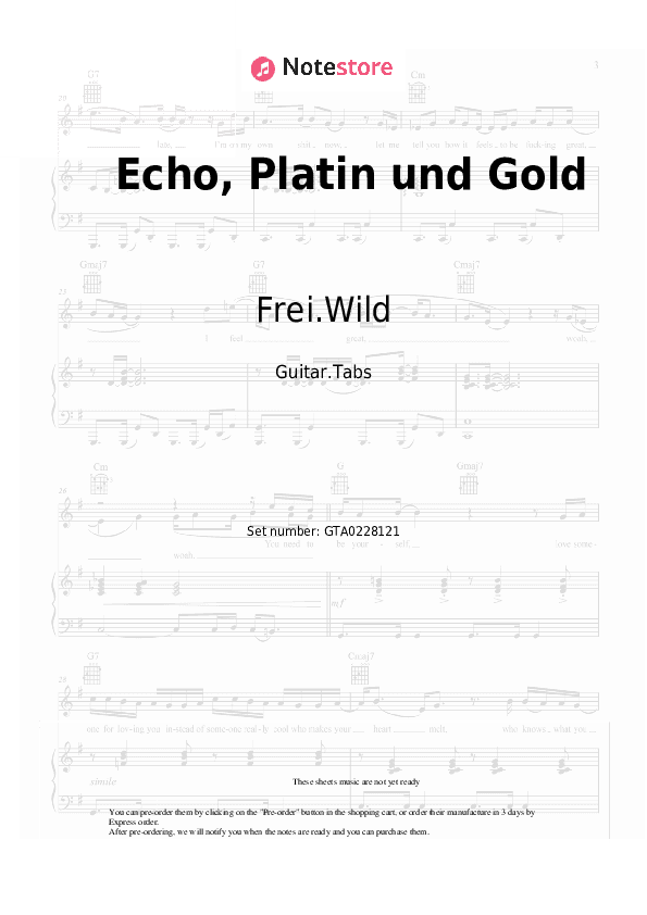 Echo, Platin und Gold - Frei.Wild, Philipp Burger Tabs - Guitar.Tabs