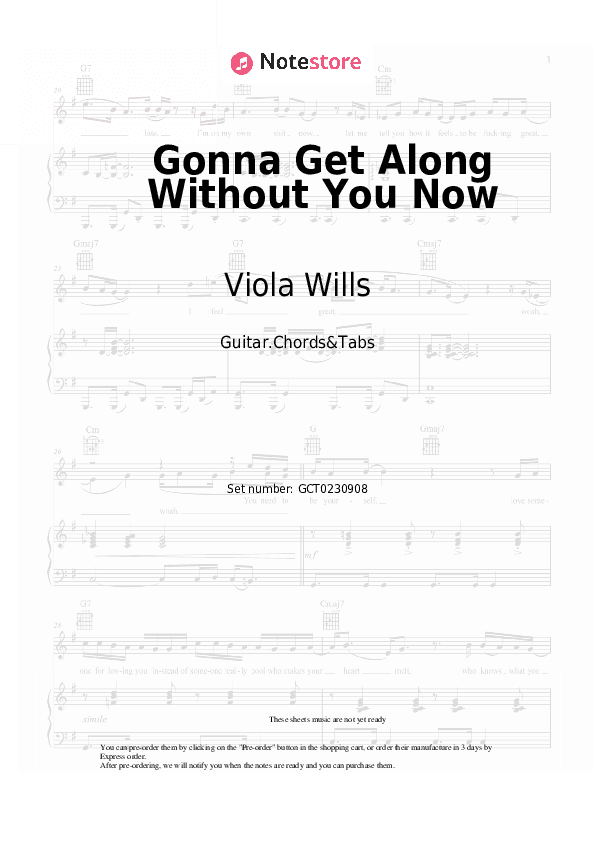 Gonna Get Along Without You Now - Viola Wills Chords and Tabs - Guitar.Chords&Tabs
