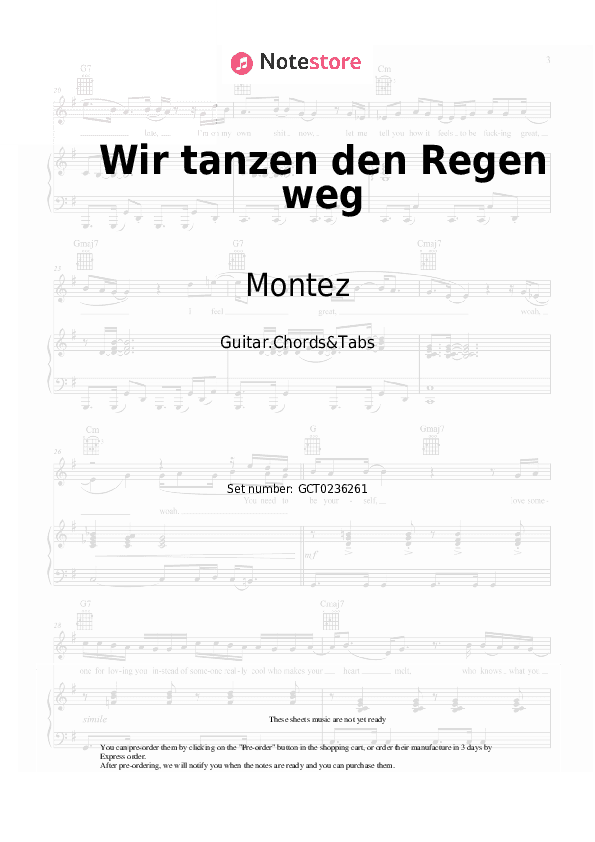 Wir tanzen den Regen weg - Montez Chords and Tabs - Guitar.Chords&Tabs