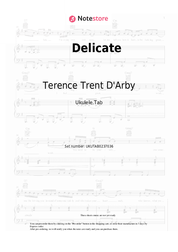 Delicate - Terence Trent D'Arby Sheet Music - Ukulele.Tab