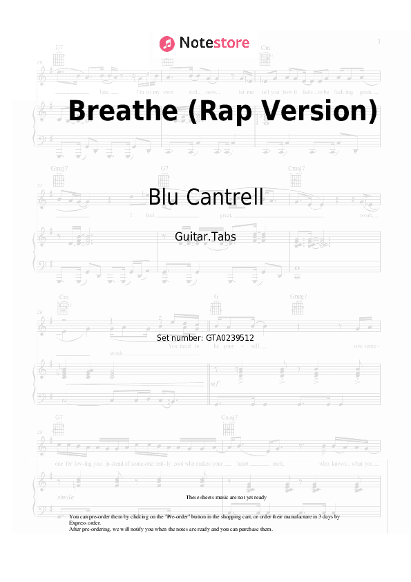 Breathe (Rap Version) - Blu Cantrell, Sean Paul Tabs - Guitar.Tabs