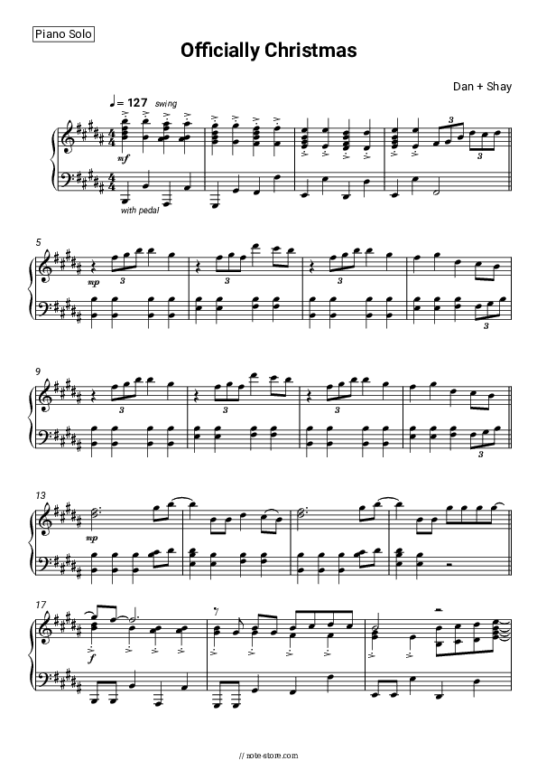 Officially Christmas - Dan + Shay Piano Sheet Music - Piano.Solo