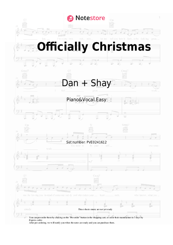 Officially Christmas - Dan + Shay Piano Sheet Music Easy and Vocal - Piano&Vocal.Easy
