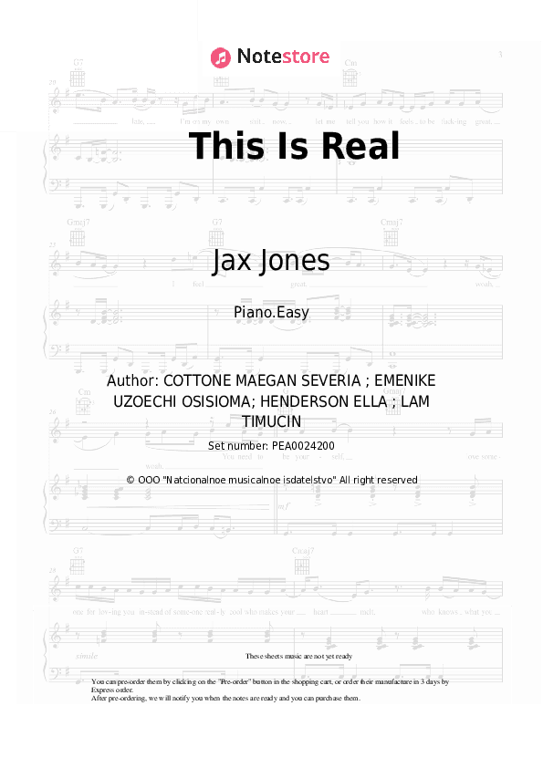 This Is Real - Jax Jones, Ella Henderson Piano Sheet Music Easy - Piano.Easy