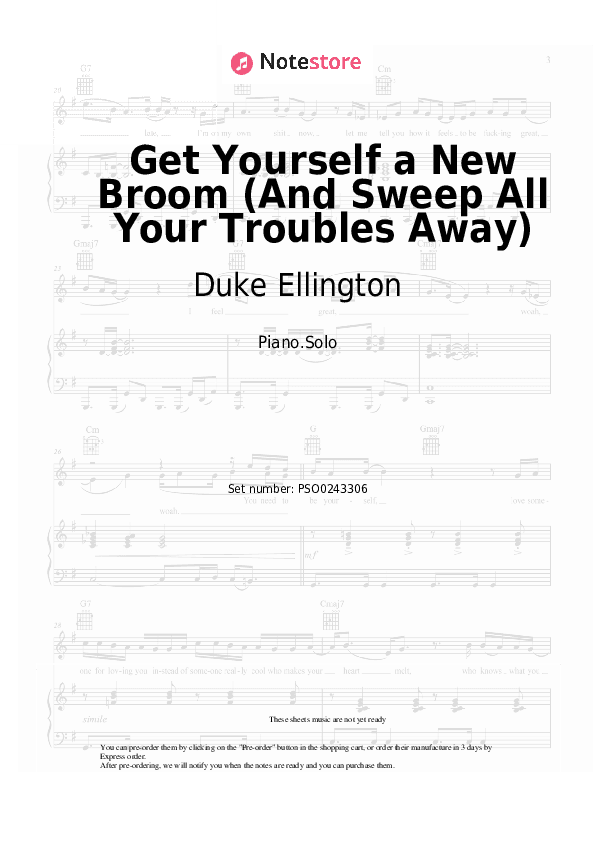 Get Yourself a New Broom (And Sweep All Your Troubles Away) - Duke Ellington Piano Sheet Music - Piano.Solo