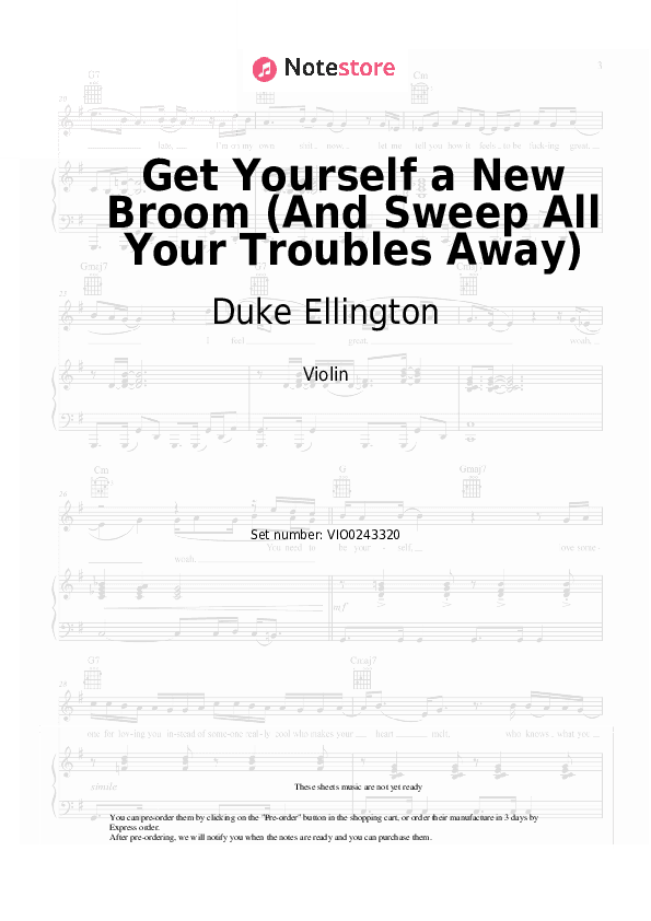 Get Yourself a New Broom (And Sweep All Your Troubles Away) - Duke Ellington Violin Sheet Music - Violin