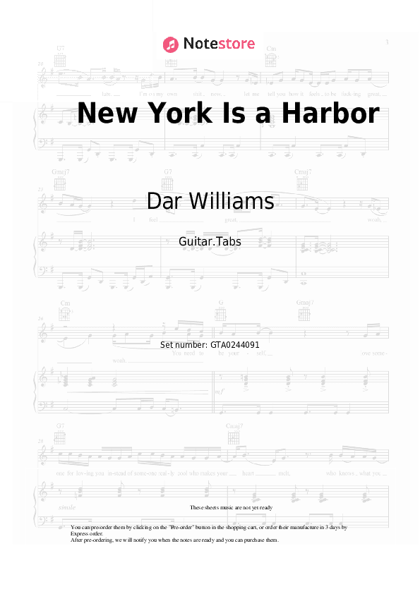 New York Is a Harbor - Dar Williams Tabs - Guitar.Tabs