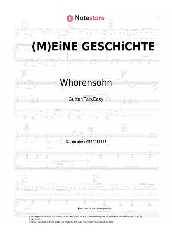 (M)EiNE GESCHiCHTE - Whorensohn Tabs Easy - Guitar.Tab.Easy