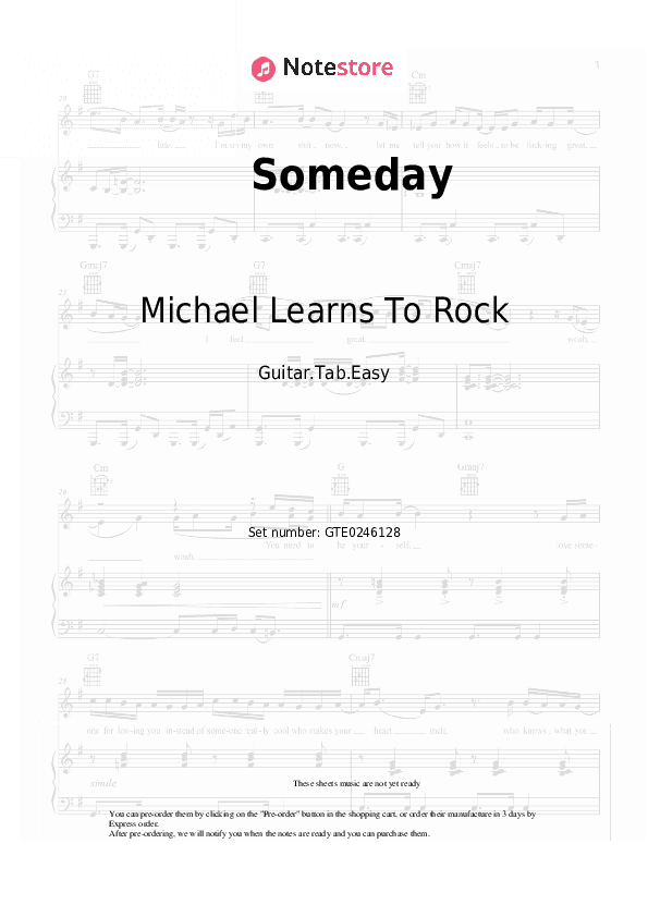 Someday - Michael Learns To Rock Tabs Easy - Guitar.Tab.Easy