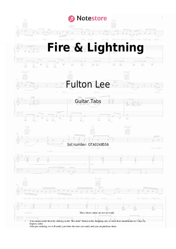 Fire & Lightning - Fulton Lee, Karen Linette Tabs - Guitar.Tabs