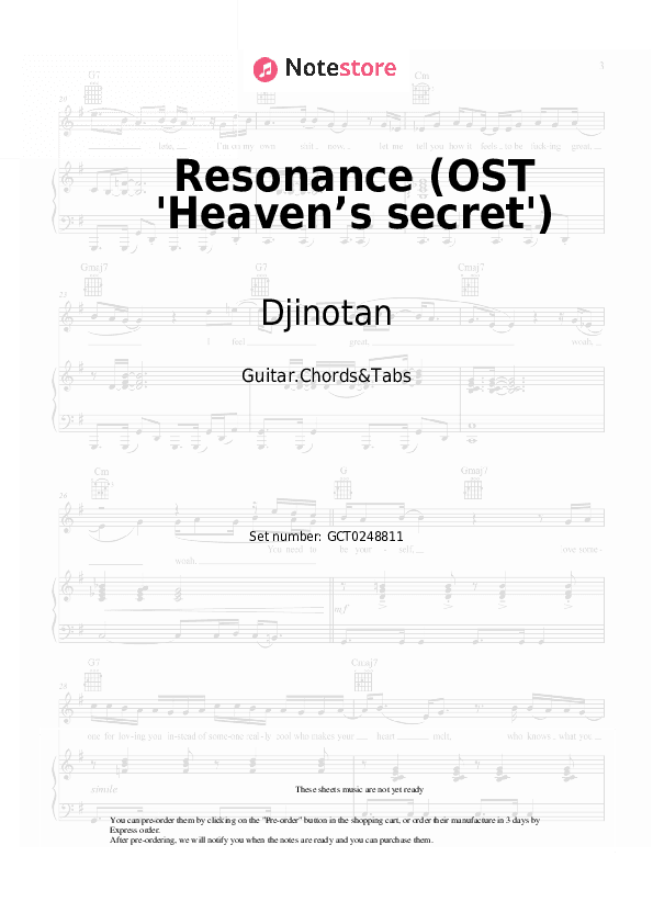 Resonance (OST 'Heaven’s secret') - Djinotan Chords and Tabs - Guitar.Chords&Tabs