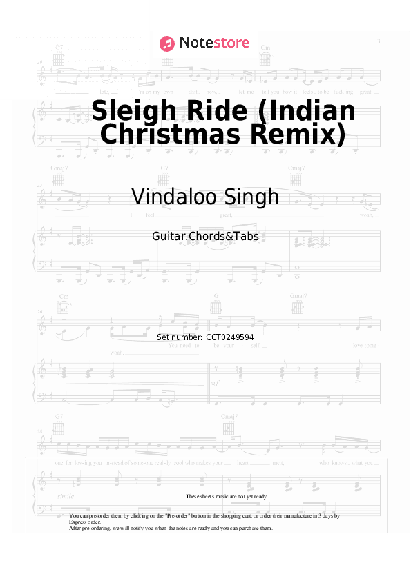 Sleigh Ride (Indian Christmas Remix) - Vindaloo Singh Chords and Tabs - Guitar.Chords&Tabs