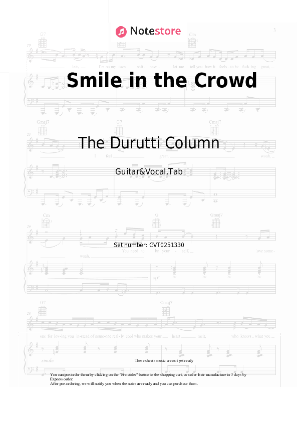 Smile in the Crowd - The Durutti Column Chords and Voice - Guitar&Vocal.Tab