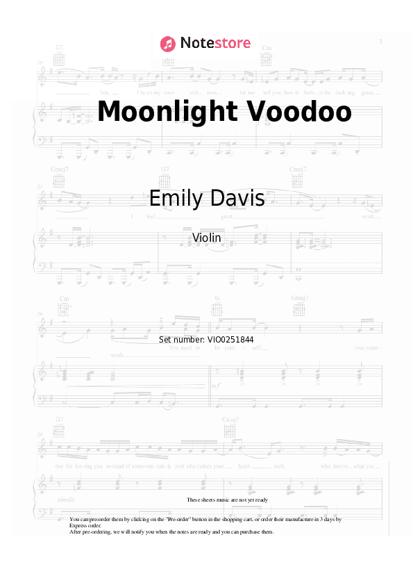 Moonlight Voodoo - Emily Davis Violin Sheet Music - Violin