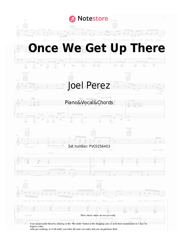 Once We Get Up There - Joel Perez, Christian Borle, Lilli Cooper, Sam Haft, Andrew Underberg Piano Sheet Music with the Vocal and Chords - Piano&Vocal&Chords