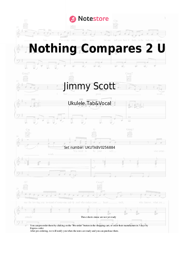 Nothing Compares 2 U - Jimmy Scott Sheet Music - Ukulele.Tab&Vocal