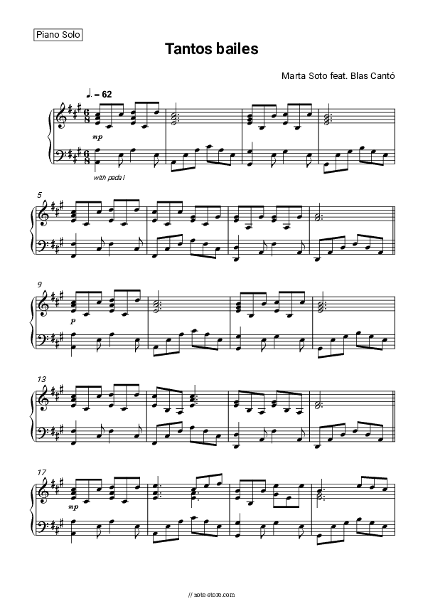 Tantos Bailes - Marta Soto, Blas Canto Piano Sheet Music - Piano.Solo