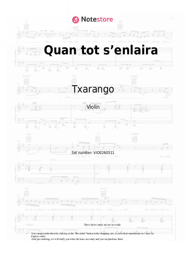 Quan tot s’enlaira - Txarango Violin Sheet Music - Violin
