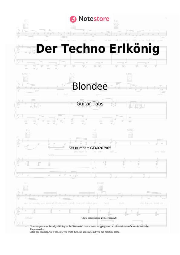 Der Techno Erlkönig - Blondee Tabs - Guitar.Tabs