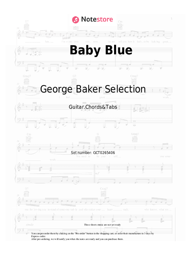 Baby Blue - George Baker Selection Chords and Tabs - Guitar.Chords&Tabs