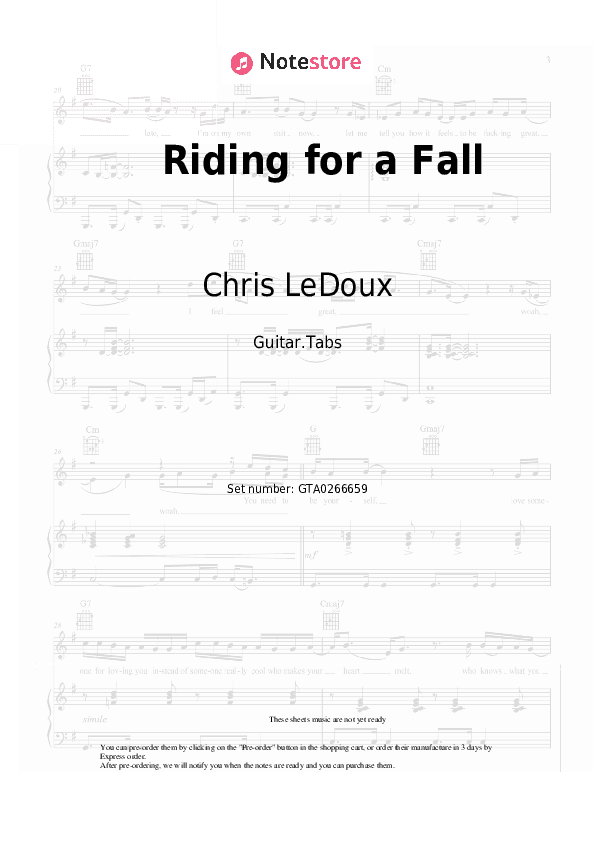 Riding for a Fall - Chris LeDoux Tabs - Guitar.Tabs
