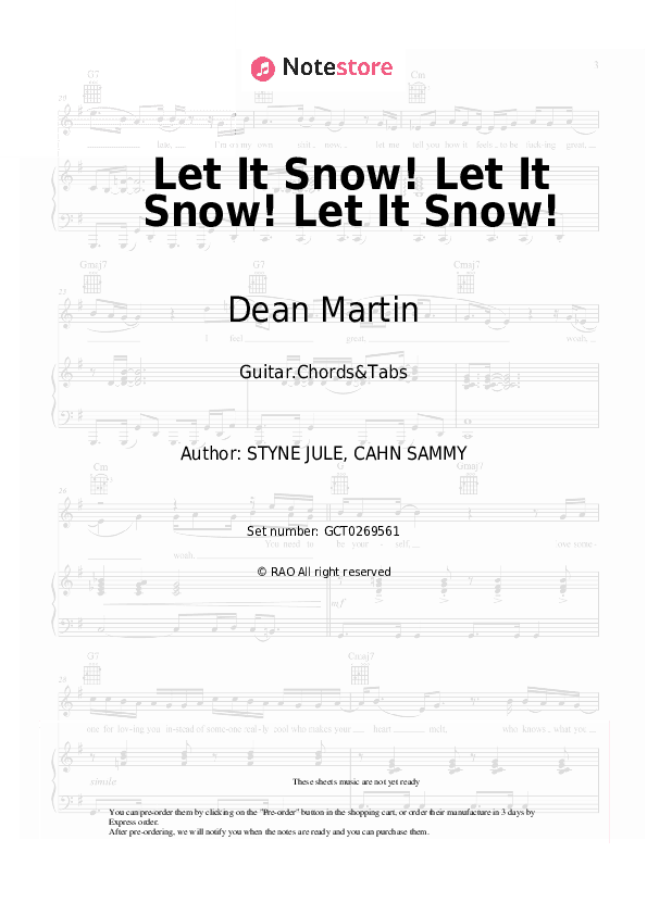 Let It Snow! Let It Snow! Let It Snow! - Dean Martin Chords and Tabs - Guitar.Chords&Tabs