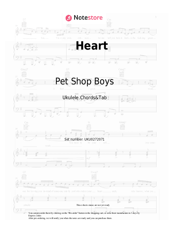 Heart - Pet Shop Boys Ukulele Sheet Music - Ukulele.Chords&Tab