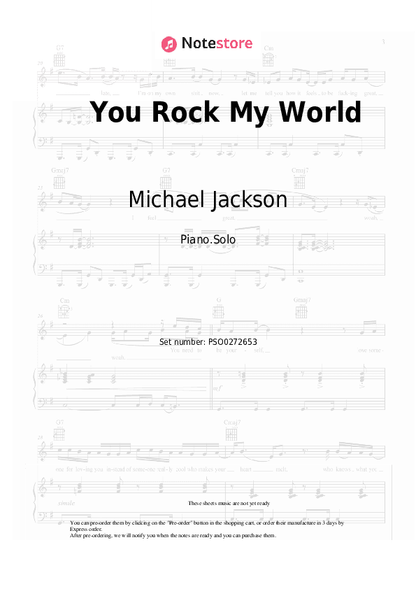 You Rock My World - Michael Jackson Piano Sheet Music - Piano.Solo