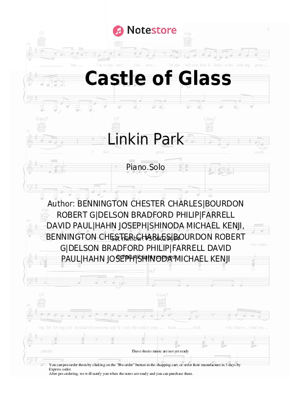 Castle of Glass - Linkin Park Piano Sheet Music - Piano.Solo