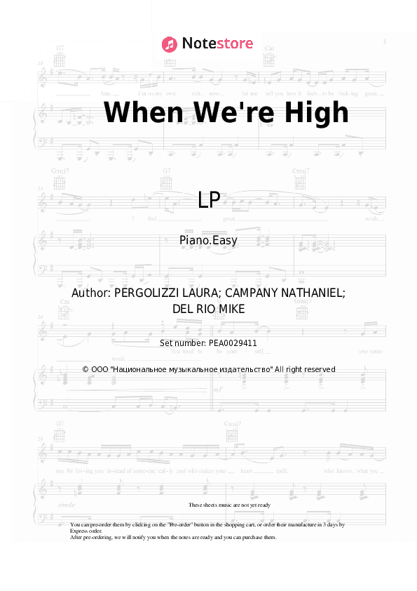 When We're High - LP Piano Sheet Music Easy - Piano.Easy