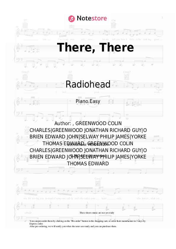 There, There - Radiohead Piano Sheet Music Easy - Piano.Easy