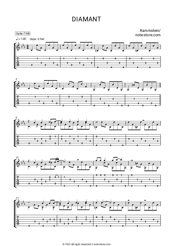 DIAMANT - Rammstein Tabs - Guitar.Tabs