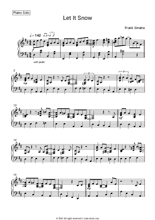 Let It Snow (Remastered) - Frank Sinatra Piano Sheet Music - Piano.Solo