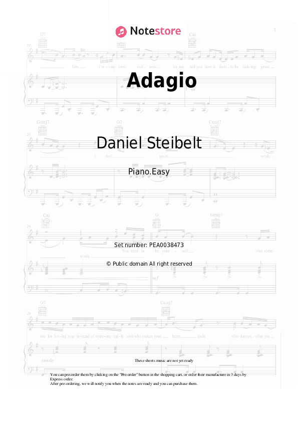 Adagio - Daniel Steibelt Piano Sheet Music Easy - Piano.Easy