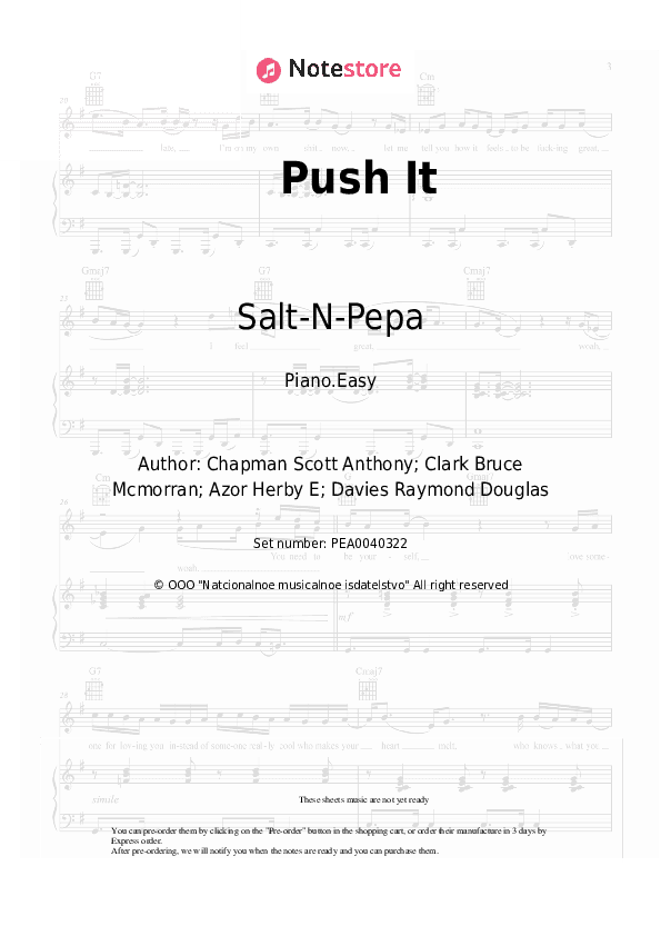 Push It - Salt-N-Pepa Piano Sheet Music Easy - Piano.Easy