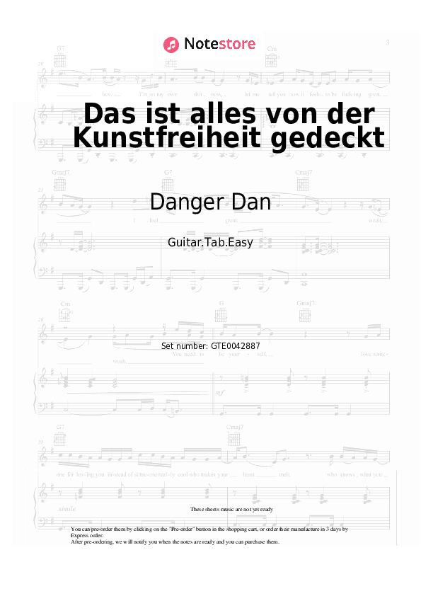 Das ist alles von der Kunstfreiheit gedeckt - Danger Dan Tabs Easy - Guitar.Tab.Easy