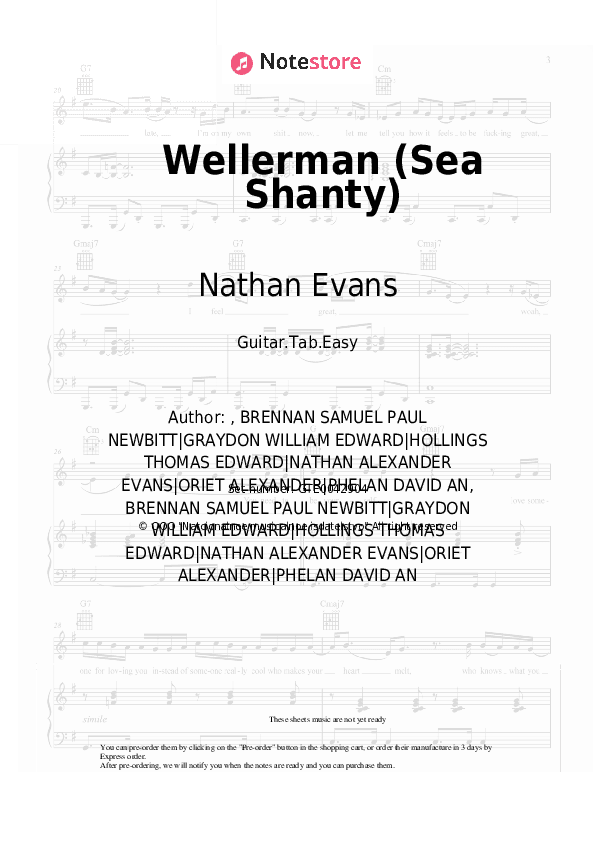 Wellerman (Sea Shanty) - Nathan Evans Tabs Easy - Guitar.Tab.Easy
