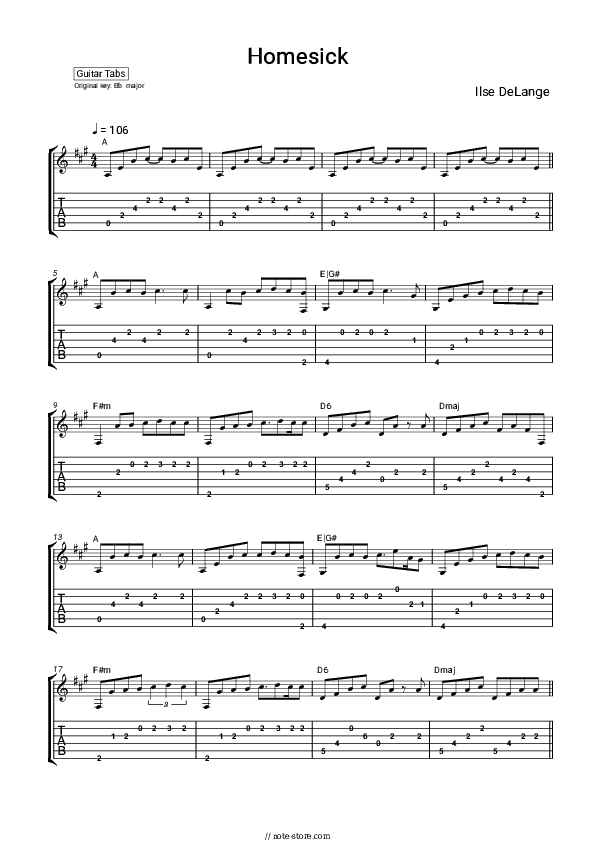 Homesick - Ilse DeLange Tabs - Guitar.Tabs