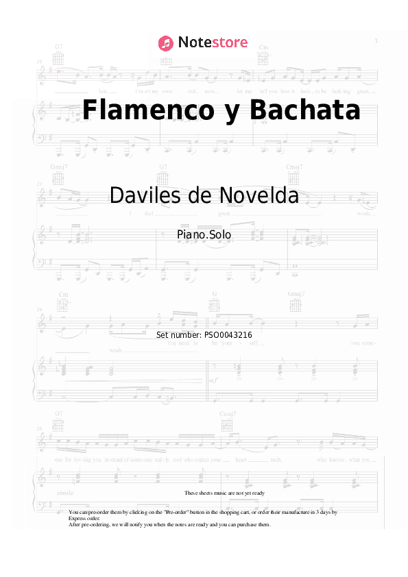 Flamenco y Bachata - Daviles de Novelda Piano Sheet Music - Piano.Solo