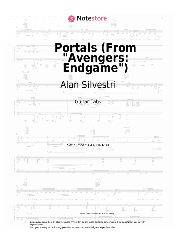 Portals (From Avengers: Endgame) - Alan Silvestri Tabs - Guitar.Tabs