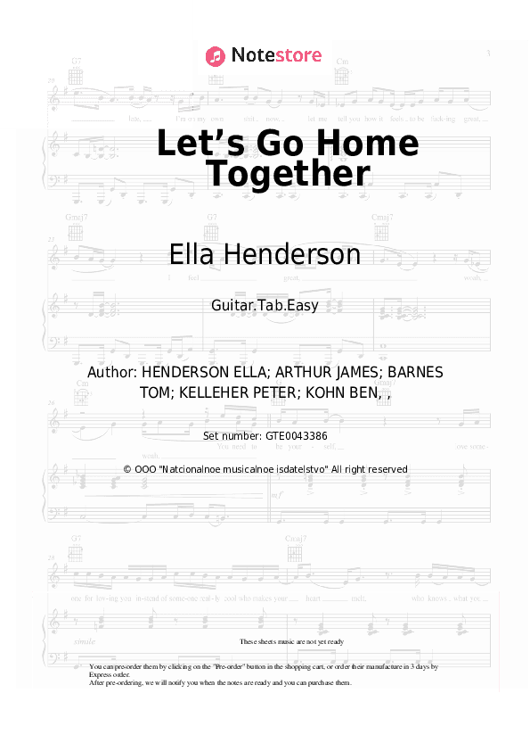 Let’s Go Home Together - Ella Henderson, Tom Grennan Tabs Easy - Guitar.Tab.Easy