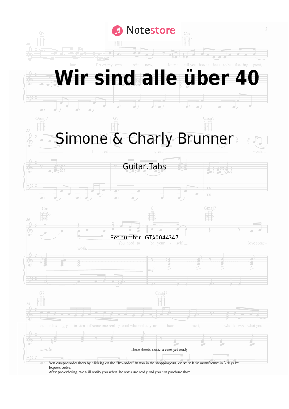 Wir sind alle über 40 - Simone & Charly Brunner Tabs - Guitar.Tabs