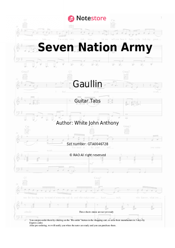 Seven Nation Army - Gaullin, Julian Perretta Tabs - Guitar.Tabs
