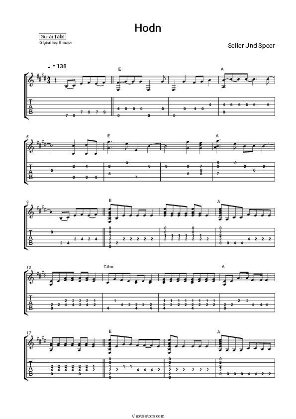 Hödn - Seiler Und Speer Tabs - Guitar.Tabs