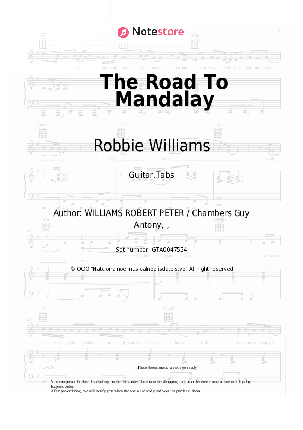 The Road To Mandalay - Robbie Williams Tabs - Guitar.Tabs