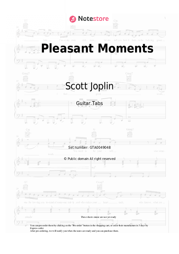 Pleasant Moments - Scott Joplin Tabs - Guitar.Tabs