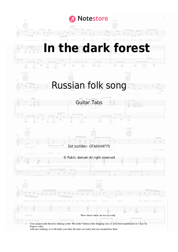 In the dark forest - Russian folk song Tabs - Guitar.Tabs