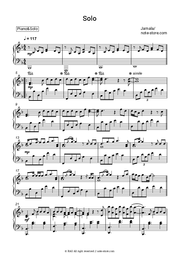 Solo - Jamala Piano Sheet Music - Piano.Solo